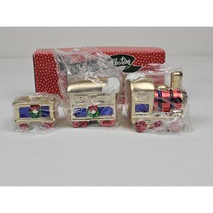 The Holiday Collection The Cooks Bazaar 3pc Train‎ Candle Holder Christmas Decor